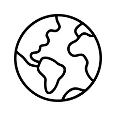 earth icon, earth line art - simple line art of earth, perfect for earth logos and icons