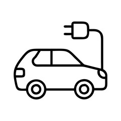 electric car icon, electric car line art - simple line art of electric car, perfect for electric car logos and icons