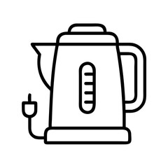 electric kettle icon, electric kettle line art - simple line art of electric kettle, perfect for electric kettle logos and icons