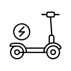 electric scooter icon, electric scooter line art - simple line art of electric scooter, perfect for electric scooter logos and icons