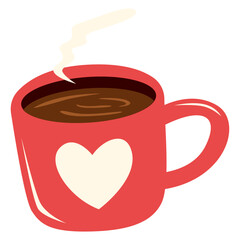 Cute Red Coffee Cup with Heart