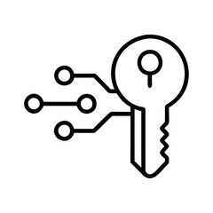 encryption key icon, encryption key line art - simple line art of encryption key, perfect for encryption key logos and icons