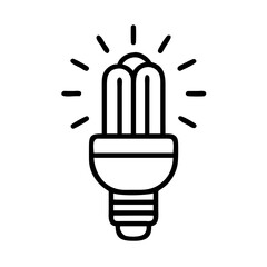 energy saving light bulb icon, energy saving light bulb line art - simple line art of energy saving light bulb, perfect for energy saving light bulb logos and icons