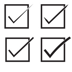 check mark icon set. check box icon with correct, accept checkmark icons green tick box, check list circle frame - checkbox symbol sign. checkbox square frame