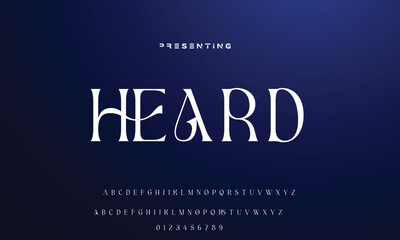 Luxury wedding alphabet letters font with tails. Typography elegant classic serif fonts and number decorative vintage retro concept for logo branding. vector illustration