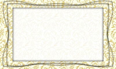 golden leaves background design. presentation and power point design concept with typography space area. natural, luxury,  tropical, floral and decoration themes