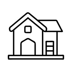 farmhouse icon, farmhouse line art - simple line art of farmhouse, perfect for farmhouse logos and icons
