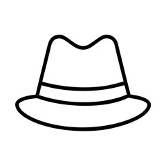 fedora icon, fedora line art - simple line art of fedora, perfect for fedora logos and icons