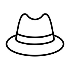 fedora icon, fedora line art - simple line art of fedora, perfect for fedora logos and icons