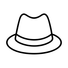 fedora icon, fedora line art - simple line art of fedora, perfect for fedora logos and icons