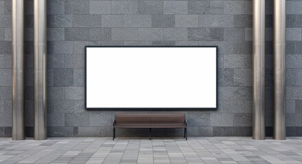 Billboard sign mockup in the urban environment, blank space to display your advertising or branding campaign.
