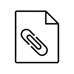 file attachment icon, file attachment line art - simple line art of file attachment, perfect for file attachment logos and icons © Waliul