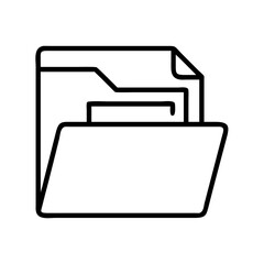 file folder icon, file folder line art - simple line art of file folder, perfect for file folder logos and icons