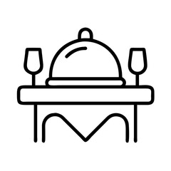fine dining icon, fine dining line art - simple line art of fine dining, perfect for fine dining logos and icons
