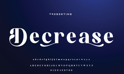 Luxury wedding alphabet letters font with tails. Typography elegant classic serif fonts and number decorative vintage retro concept for logo branding. vector illustration