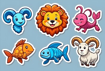 Obraz premium set of funny animals