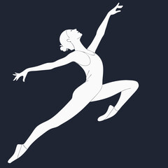 Silhouette of a jazz dancer leaping
