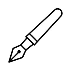 fountain pen icon, fountain pen line art - simple line art of fountain pen, perfect for fountain pen logos and icons
