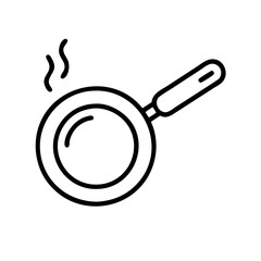 frying pan icon, frying pan line art - simple line art of frying pan, perfect for frying pan logos and icons