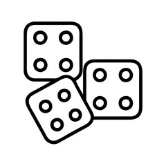 fuzzy dice icon, fuzzy dice line art - simple line art of fuzzy dice, perfect for fuzzy dice logos and icons