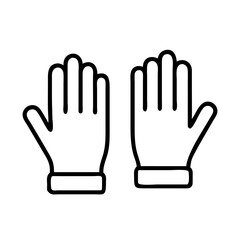 gardening gloves icon, gardening gloves line art - simple line art of gardening gloves, perfect for gardening gloves logos and icons