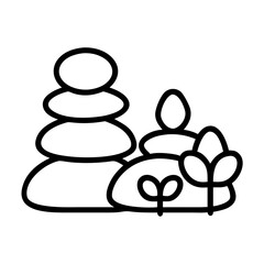 garden stones icon, garden stones line art - simple line art of garden stones, perfect for garden stones logos and icons