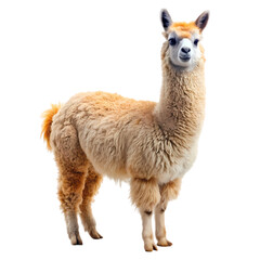 Fototapeta premium Adorable Alpaca on Pure White Background - Perfect for Design Projects and Branding cute peru wool 