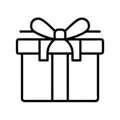gift box icon, gift box line art - simple line art of gift box, perfect for gift box logos and icons