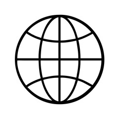 globe icon, globe line art - simple line art of globe, perfect for globe logos and icons