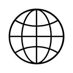 globe icon, globe line art - simple line art of globe, perfect for globe logos and icons