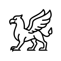 griffin icon, griffin line art - simple line art of griffin, perfect for griffin logos and icons