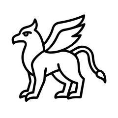 griffin icon, griffin line art - simple line art of griffin, perfect for griffin logos and icons