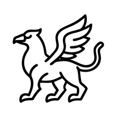 griffin icon, griffin line art - simple line art of griffin, perfect for griffin logos and icons