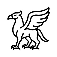 griffin icon, griffin line art - simple line art of griffin, perfect for griffin logos and icons