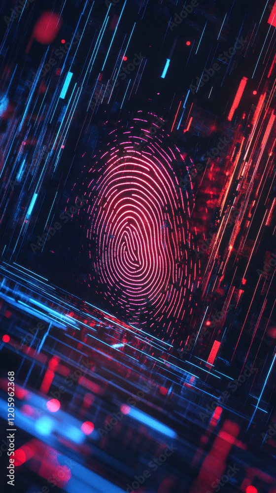 Aufkleber futuristic biometric scan representing digital identity verification and access control through fing