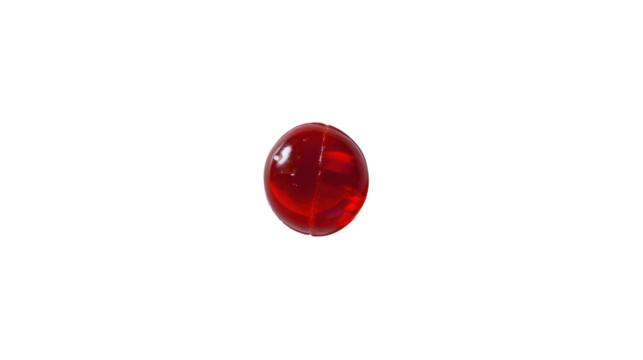 Red pill on transparent background