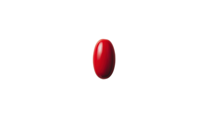 Red pill on transparent background