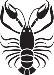the shrimp silhouette, shrimp vector image
