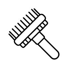 grooming brush icon, grooming brush line art - simple line art of grooming brush, perfect for grooming brush logos and icons