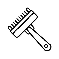 grooming brush icon, grooming brush line art - simple line art of grooming brush, perfect for grooming brush logos and icons