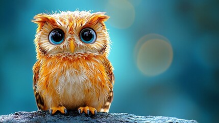 Adorable Baby Owl with Big Eyes