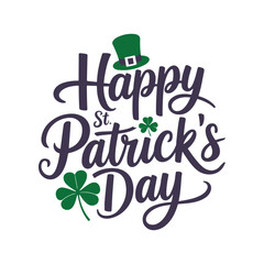 Naklejka premium Happy St. Patrick's Day Typography Design