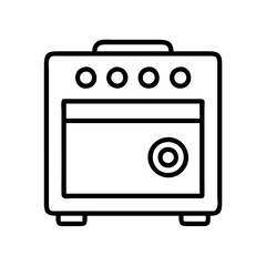guitar amp icon, guitar amp line art - simple line art of guitar amp, perfect for guitar amp logos and icons