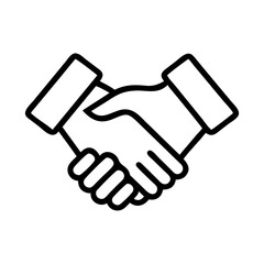 handshake icon, handshake line art - simple line art of handshake, perfect for handshake logos and icons