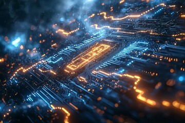 aerial view of the city at night