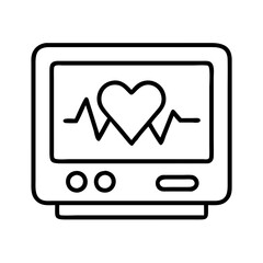 heart rate monitor icon, heart rate monitor line art - simple line art of heart rate monitor, perfect for heart rate monitor logos and icons