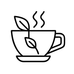 herbal tea icon, herbal tea line art - simple line art of herbal tea, perfect for herbal tea logos and icons