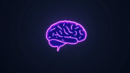 Clean Brain Logo in Vector Format with Simple Lines - Minimalistic Design
