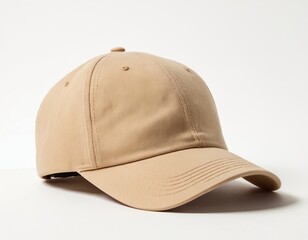 Fototapeta premium A stylish beige baseball cap, perfect for casual outings or sports.