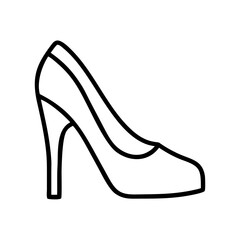 high heel icon, high heel line art - simple line art of high heel, perfect for high heel logos and icons